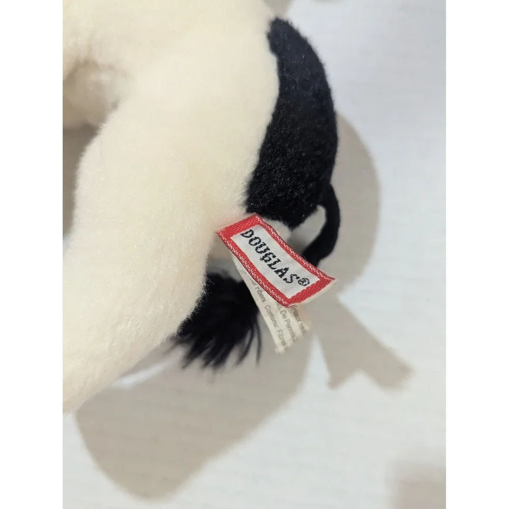 Douglas Cuddle Toys Plush Horse with Plaid Blanket and‎ Black White Cow Set